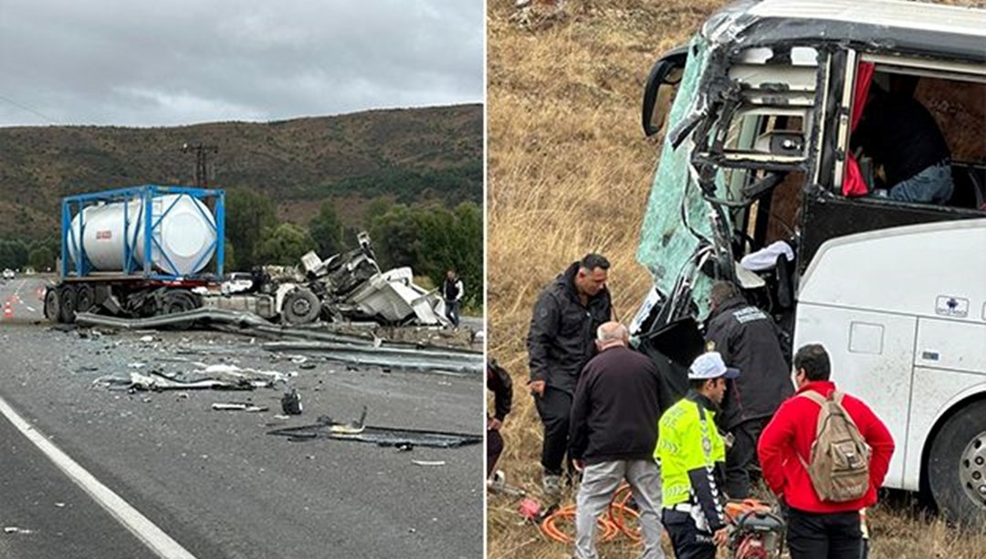 Sivas’ta yolcu otobüsü ile TIR çarpıştı: Çok sayıda yaralı var