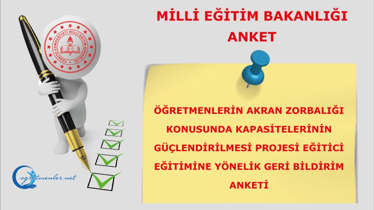 Öğretmenlerin Akran Zorbalığı Konusunda Kapasitelerinin Güçlendirilmesi Projesi Eğitici Eğitimi Geri Bildirim Anketi Öğretmenlerin Akran Zorbalığı Konusunda Kapasitelerinin Güçlendirilmesi Projesi Eğitici Eğitimi Geri Bildirim Anketi