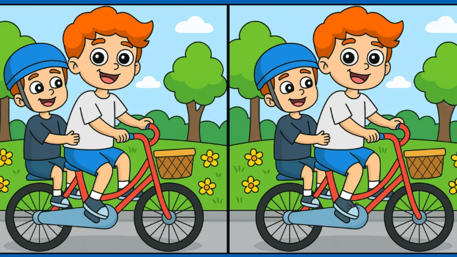 Bisiklette oğlunu gezdiren iki baba arasındaki 3 farkı sadece yüksek IQ’su olanlar 17 saniyede buluyor Bisiklette oğlunu gezdiren iki baba arasındaki 3 farkı sadece yüksek IQ’su olanlar 17 saniyede buluyor